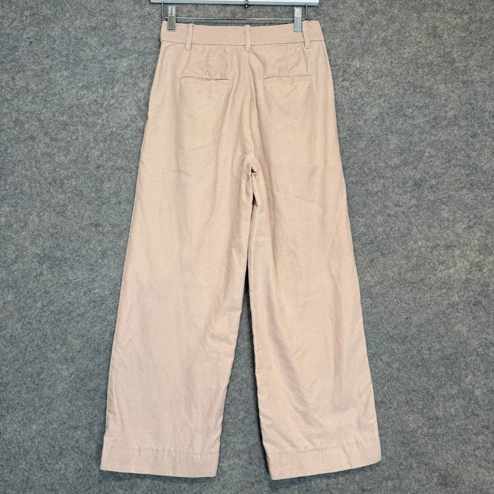 Wilfred Effortless Pants Womens‎ 2 Linen Blend Wide Leg Pleated Rose Pink